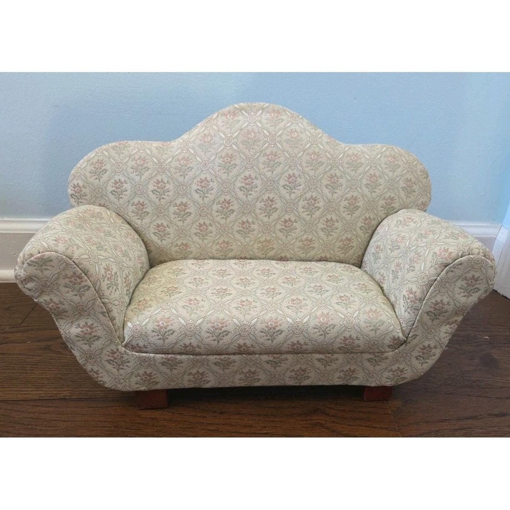 Vintage Victorian Style Upholstered 18in Doll Couch Sofa Furniture Dayton Hudson